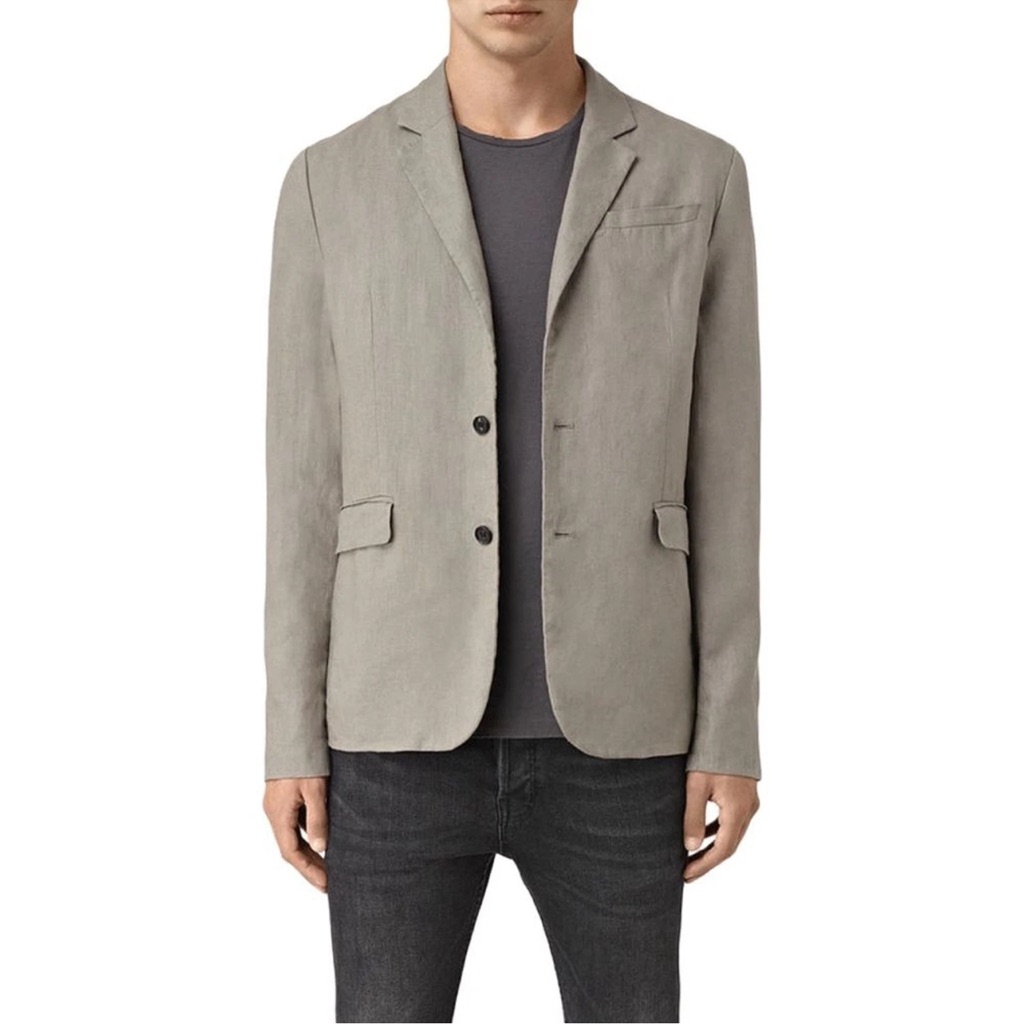 All Saints Linen Blazer Dekalb Beige Men's Size Medium $468 Sport Coat Jacket